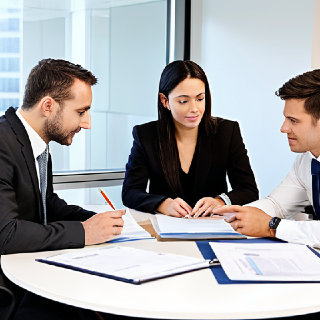 Workplace Collaboration**
"A diverse team of professionals collaborating around a table in a modern office. They are reviewing documents and brainstorming ideas. Everyone is fully clothed in appropriate business attire. The atmosphere is positive and collaborative. Safe for work, appropriate content, professional setting, perfect anatomy, natural proportions, family-friendly."
**