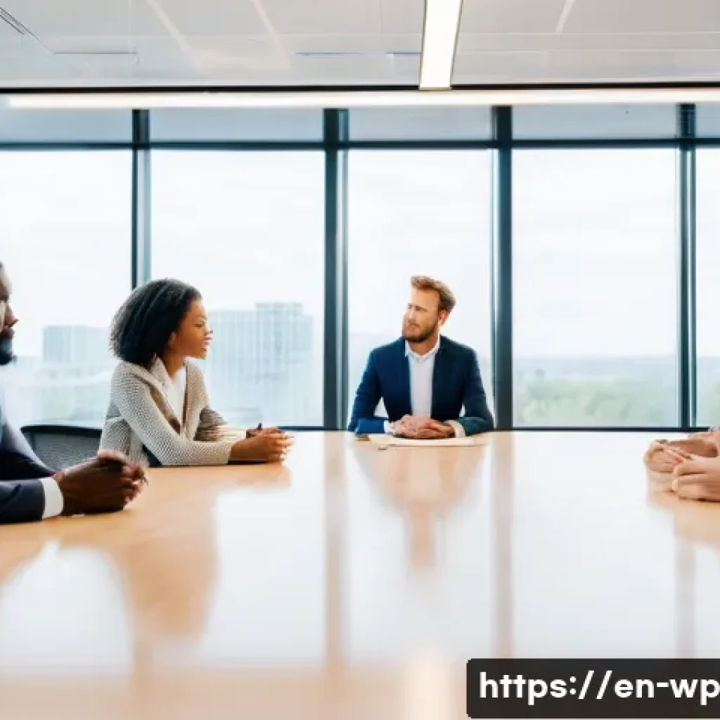 관점 전환 능력을 위한 기초 심리학 - A thoughtful, diverse group of adults seated around a modern conference table in a bright office, en...